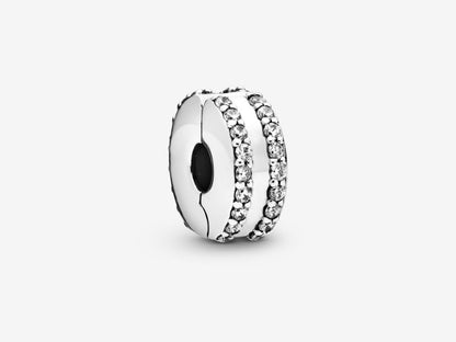 Double Lined Pavé Clip Charm