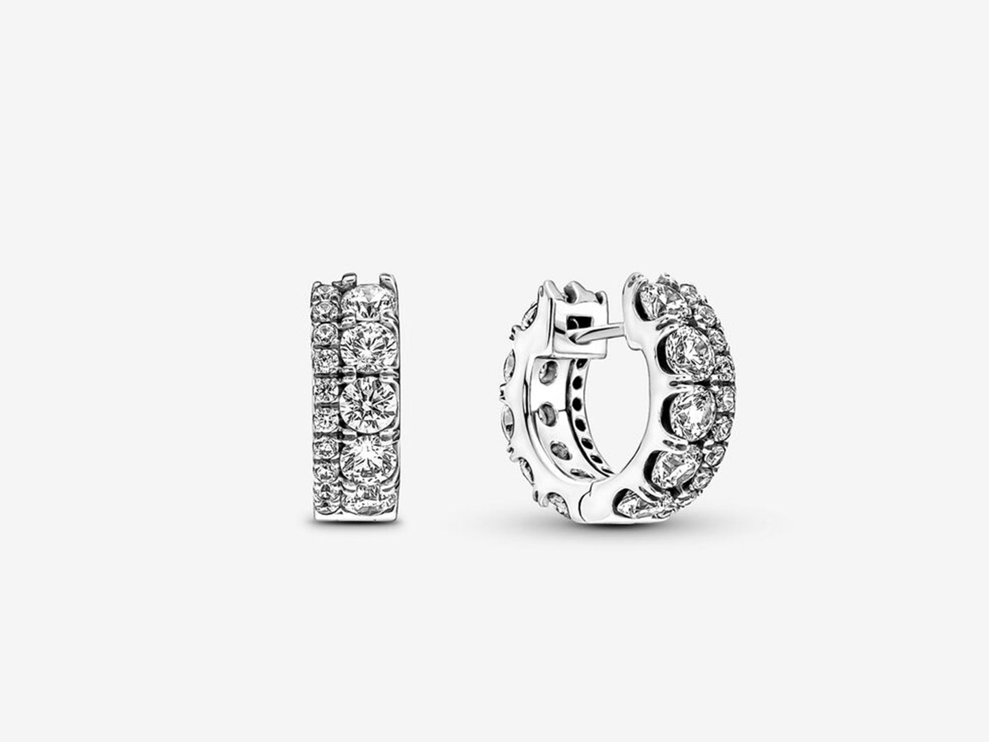 Double Band Pavé Hoop Earrings