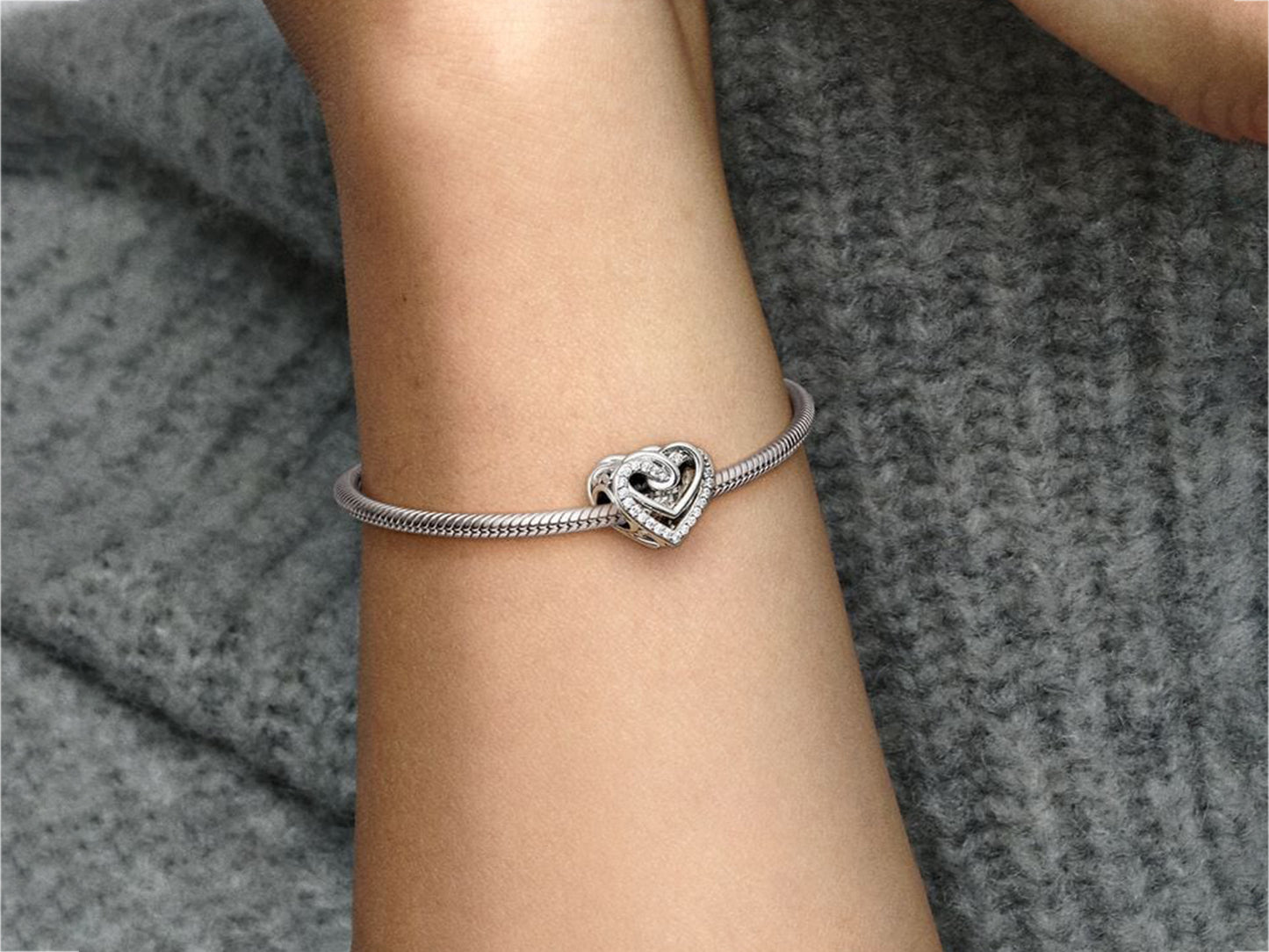 Sparkling Entwined Hearts Charm