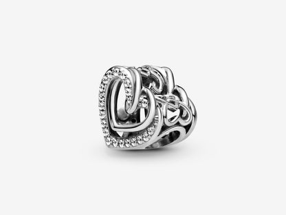 Sparkling Entwined Hearts Charm