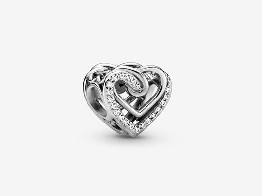Sparkling Entwined Hearts Charm