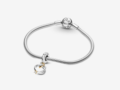 Two-tone Wedding Rings Dangle Charm