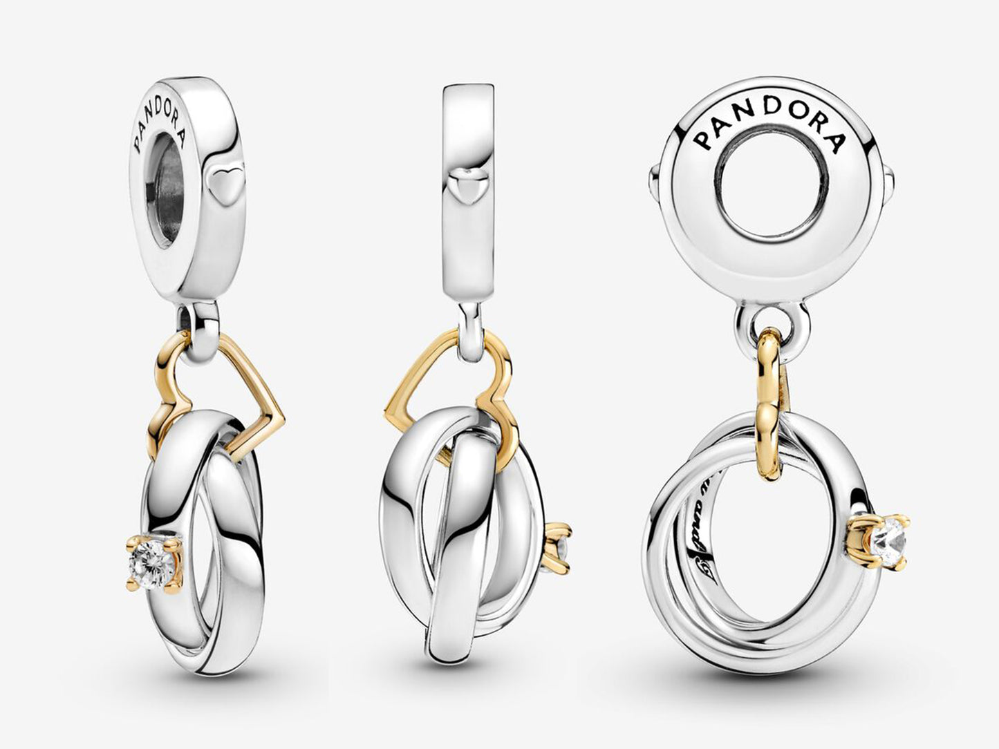 Two-tone Wedding Rings Dangle Charm