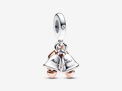 Just Married Wedding Bells Double Dangle
