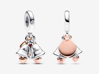 Just Married Wedding Bells Double Dangle