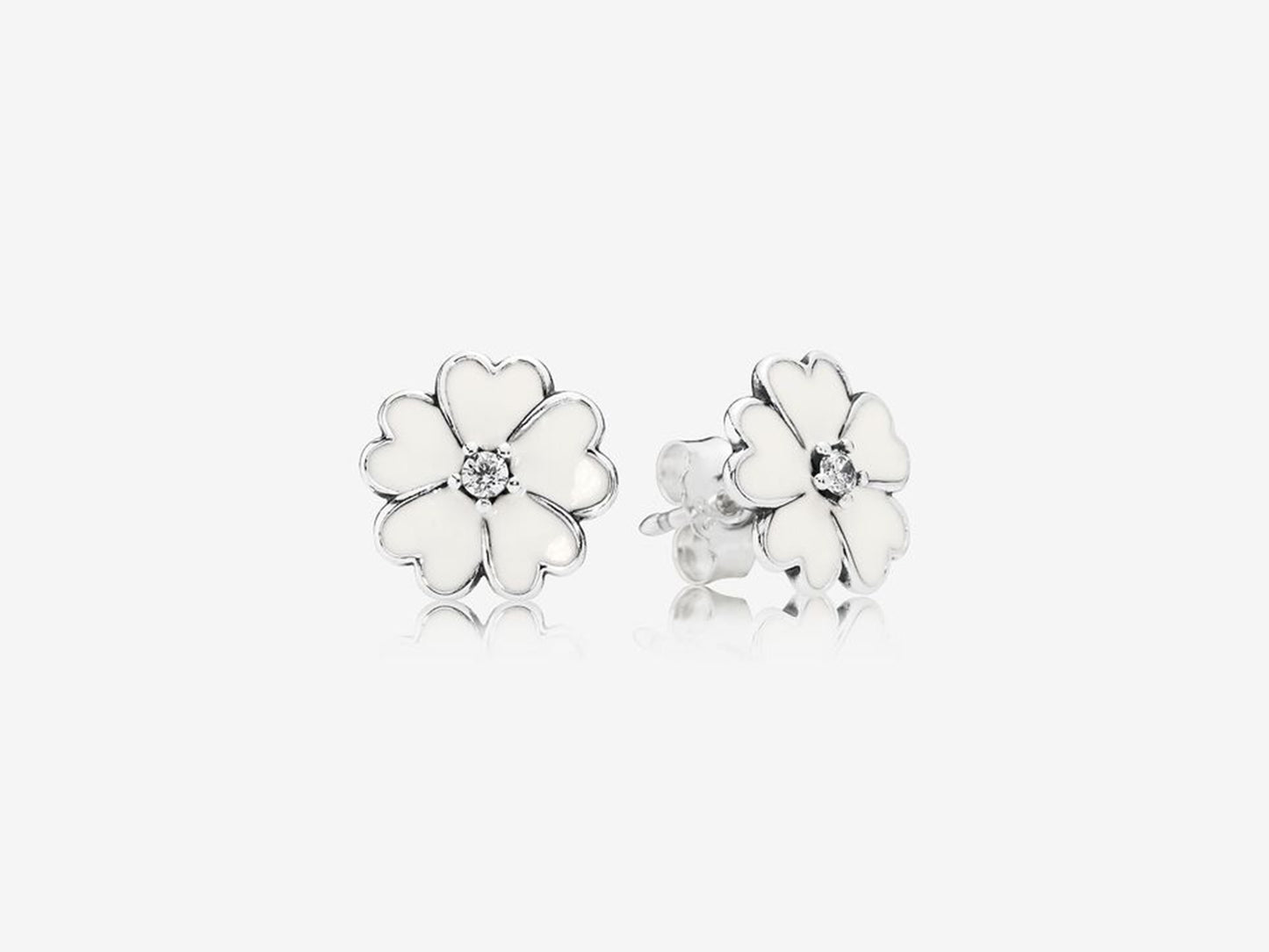 White Blossom Stud Earrings