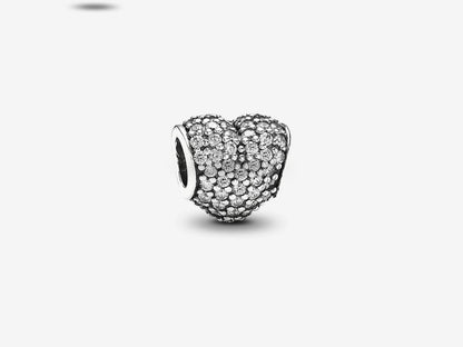 White Pave Heart Charm