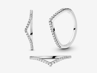 Sparkling Wishbone Ring