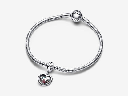 Family Spinning Heart Globe Dangle Charm