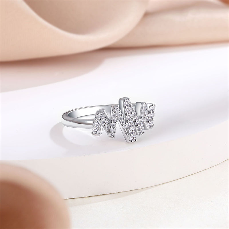 Pavé Zirconia 925 Silver Ring - Elegant Stackable Wedding Band for Women
