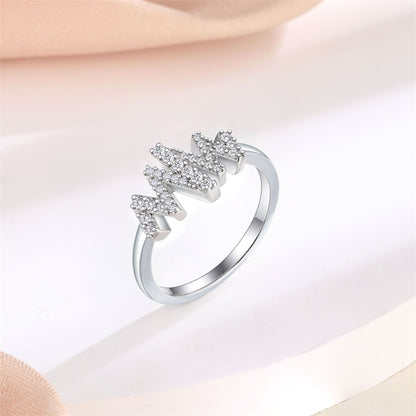 Pavé Zirconia 925 Silver Ring - Elegant Stackable Wedding Band for Women