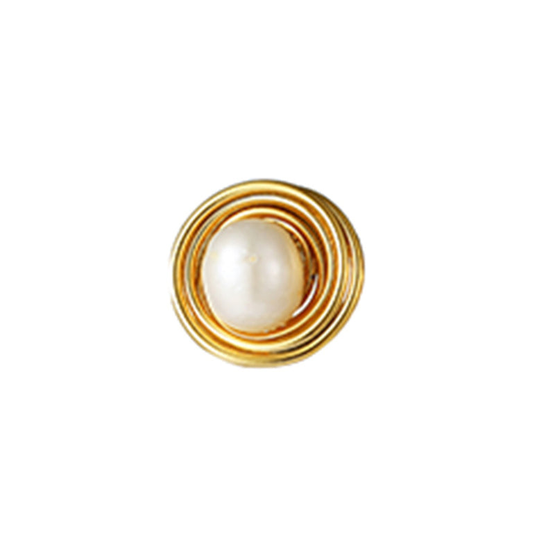 Pearl Geometric Stud Earrings - Handcrafted Fashion OL Style for Women
