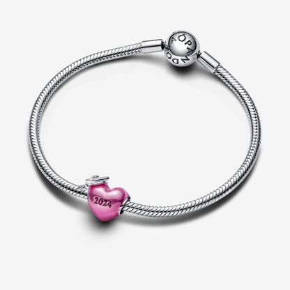 Pink 2024 Graduation Heart Charm