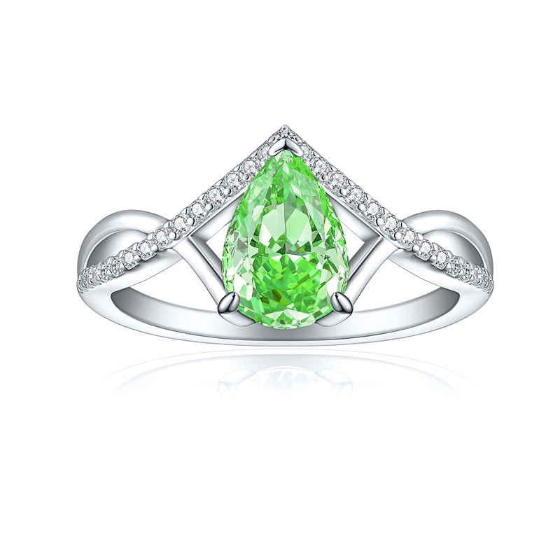 Premium S925 Sterling Silver 1.5ct Teardrop Ring - Icy Fire Princess Cut 6×9mm Zirconia Statement Jewelry (Sizes 5-10)