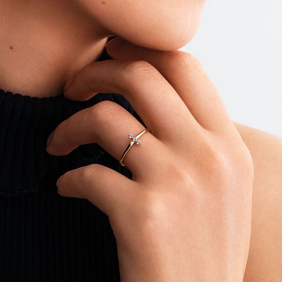 14K Gold Lab-Grown Diamond Trio Ring