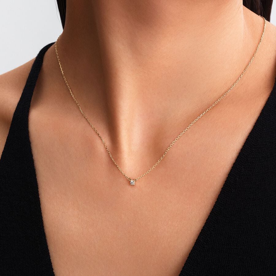 Single LabGrown Diamond Pendant Necklace