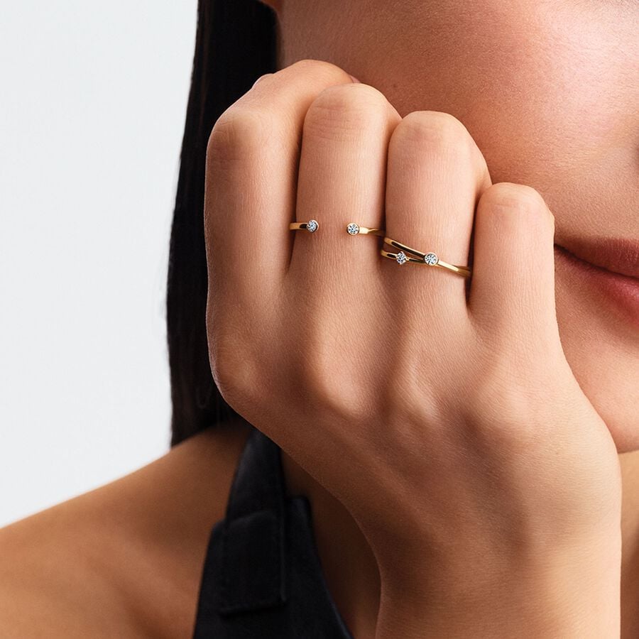 14K Gold Lab-Grown Diamond Stacking Ring