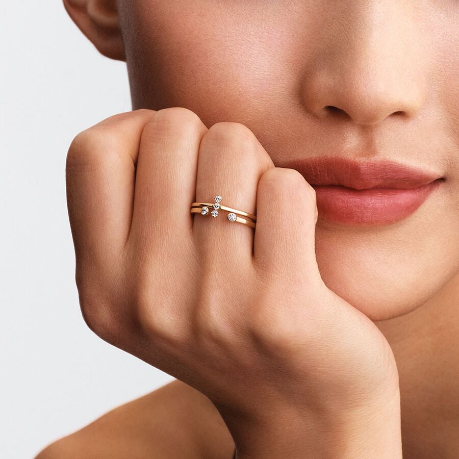 14K Gold Lab-Grown Diamond Trio Ring