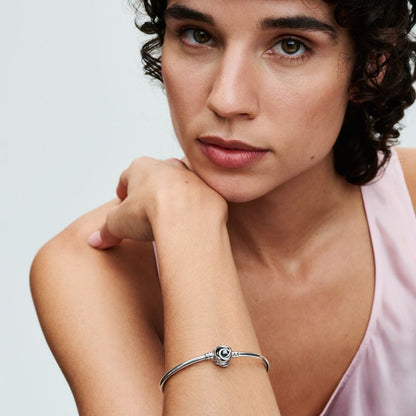 Encircled Clasp Cubic Zirconia Bangle