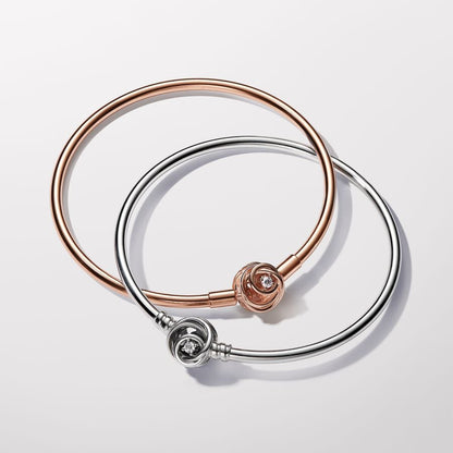 Encircled Clasp Cubic Zirconia Bangle
