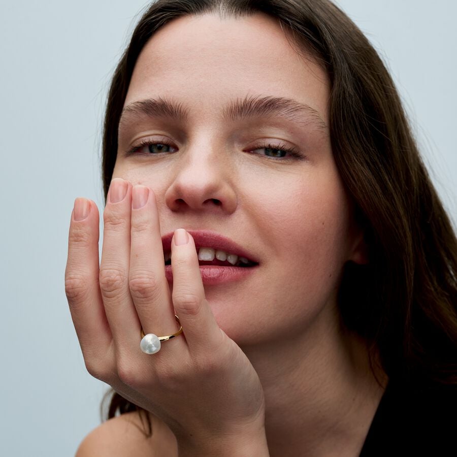 Baroque Pearl Gold Ring