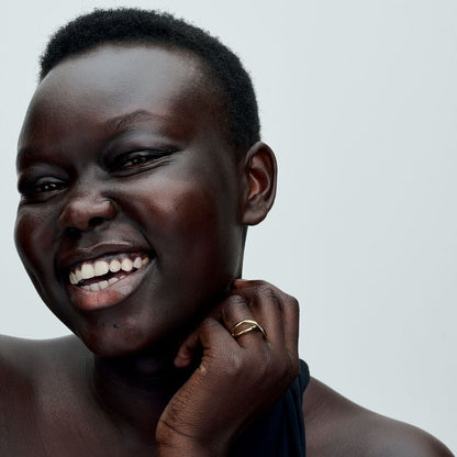 14k Gold Plated Infinity Ring Wavy Architectural