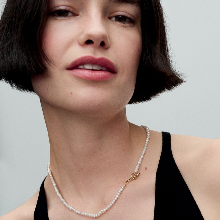 Treated Freshwater Pearls Tbar Necklace