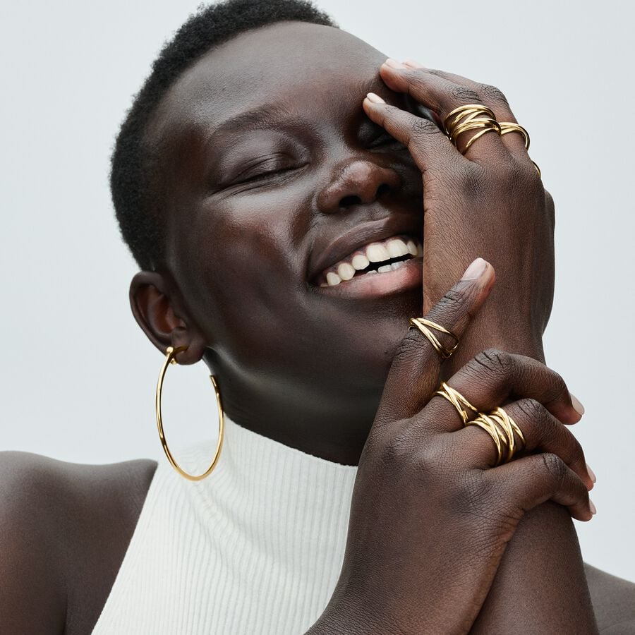 Gold Open Hoop Earrings