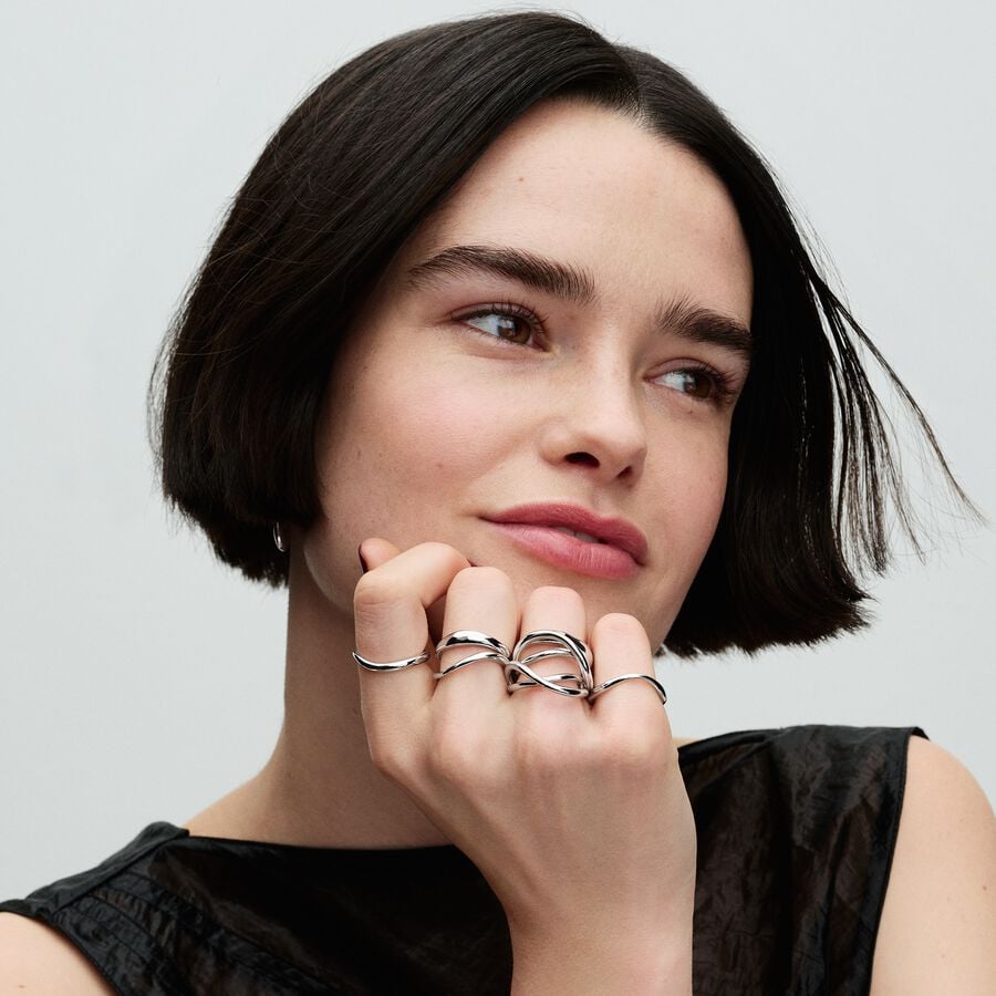 Organically Shaped Sterling Silver Stacking Rings