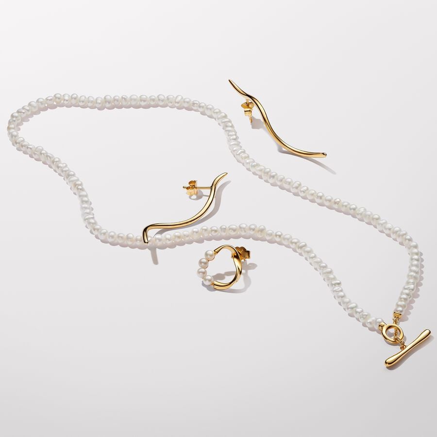 Treated Freshwater Pearls Tbar Necklace