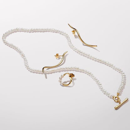 Treated Freshwater Pearls Tbar Necklace