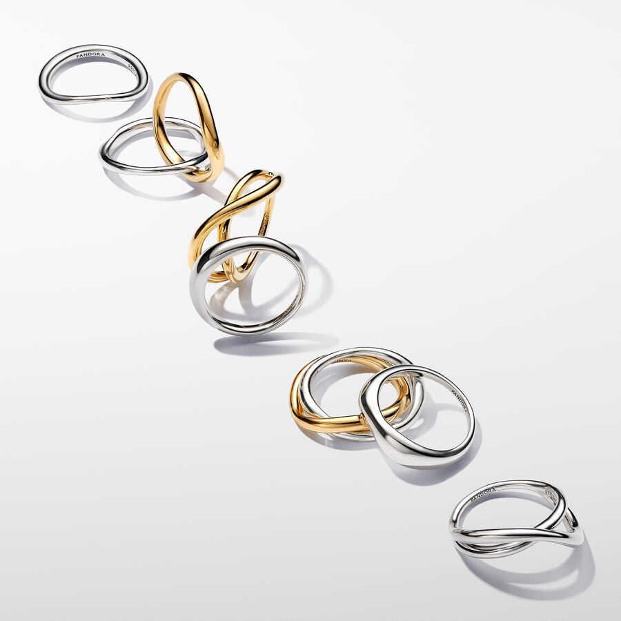 Organically Shaped Sterling Silver Stacking Rings