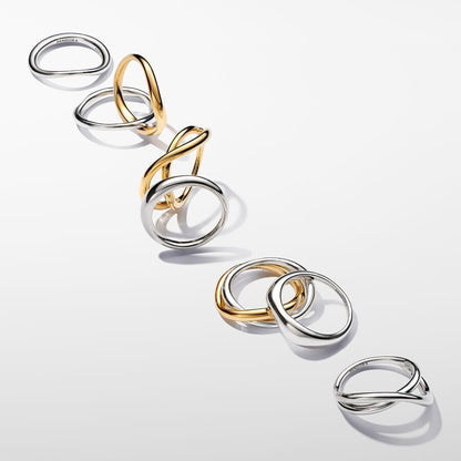 Organically Shaped Sterling Silver Stacking Rings