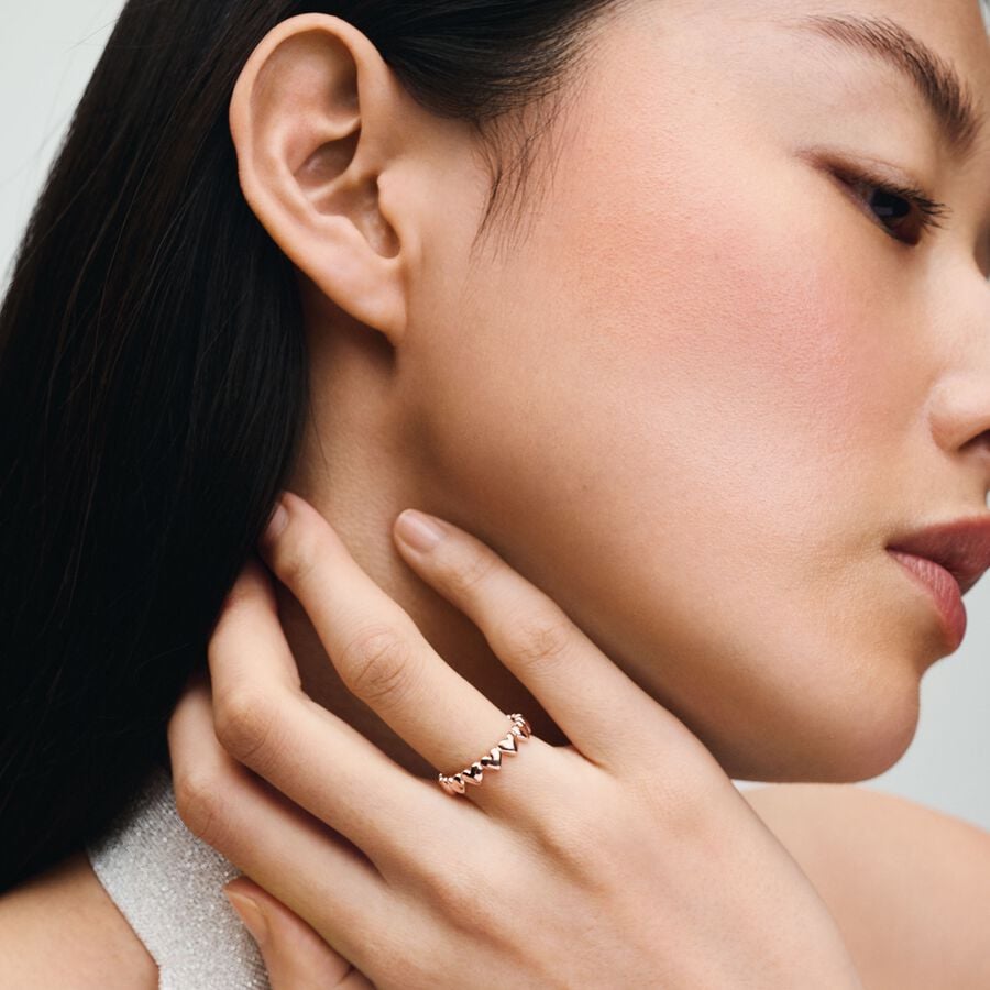 Rose Gold Heart Band Ring
