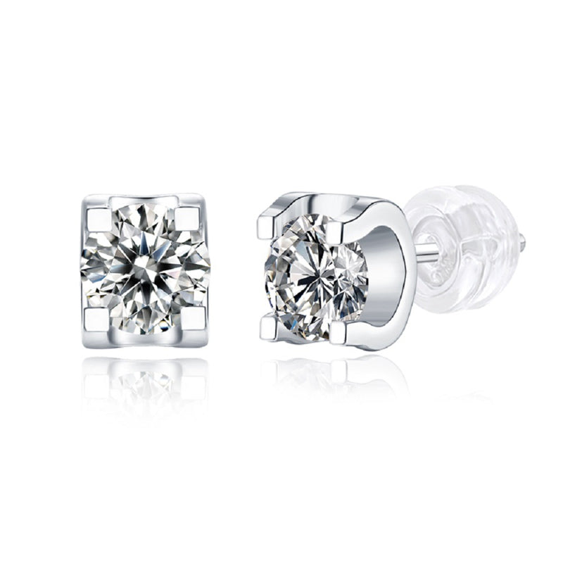 Rectangle Geometric Stud Earrings in 925 Silver
