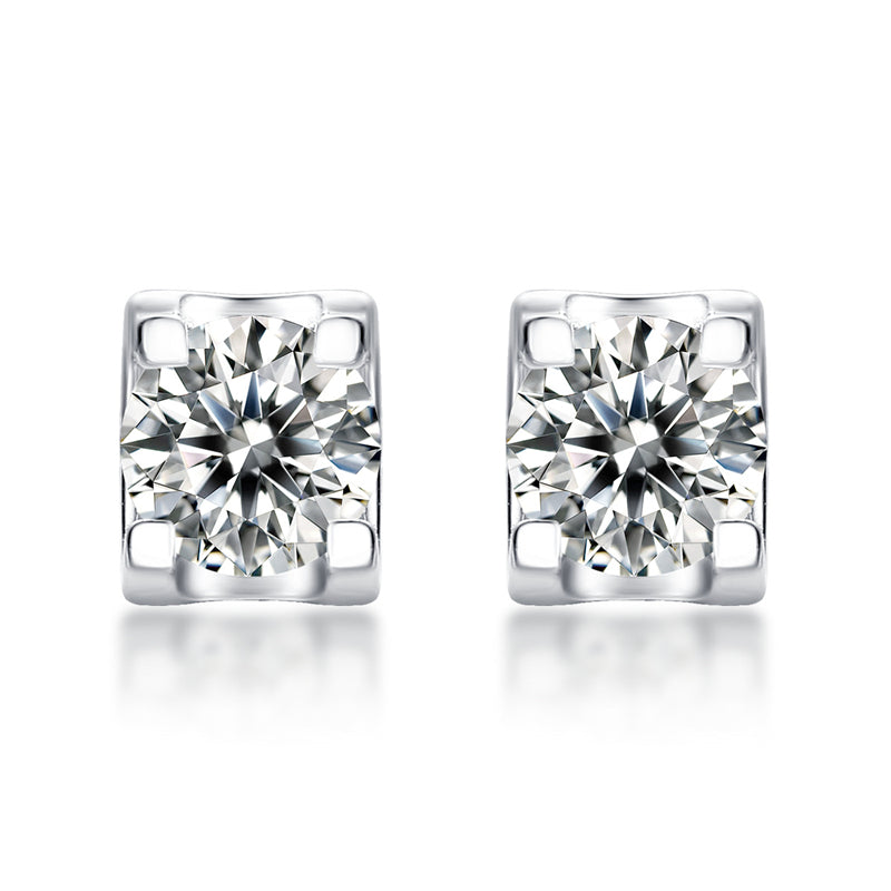 Rectangle Geometric Stud Earrings in 925 Silver