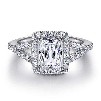 Rectangular Zircon Statement Ring - 925 Sterling Silver Bold Index Finger Jewelry