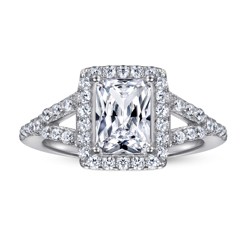 Rectangular Zircon Statement Ring - 925 Sterling Silver Bold Index Finger Jewelry
