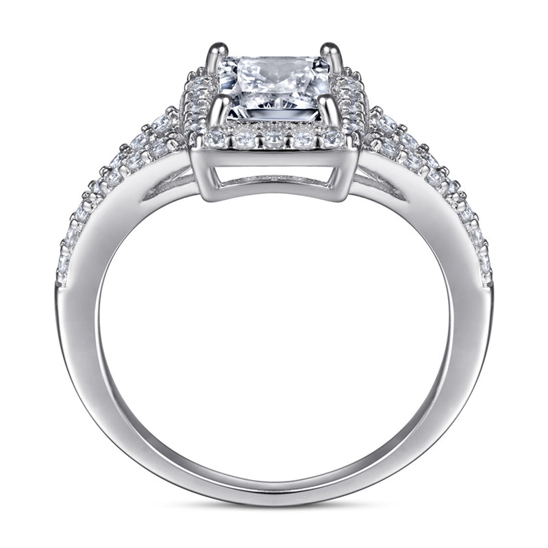 Rectangular Zircon Statement Ring - 925 Sterling Silver Bold Index Finger Jewelry