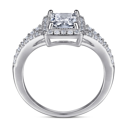 Rectangular Zircon Statement Ring - 925 Sterling Silver Bold Index Finger Jewelry