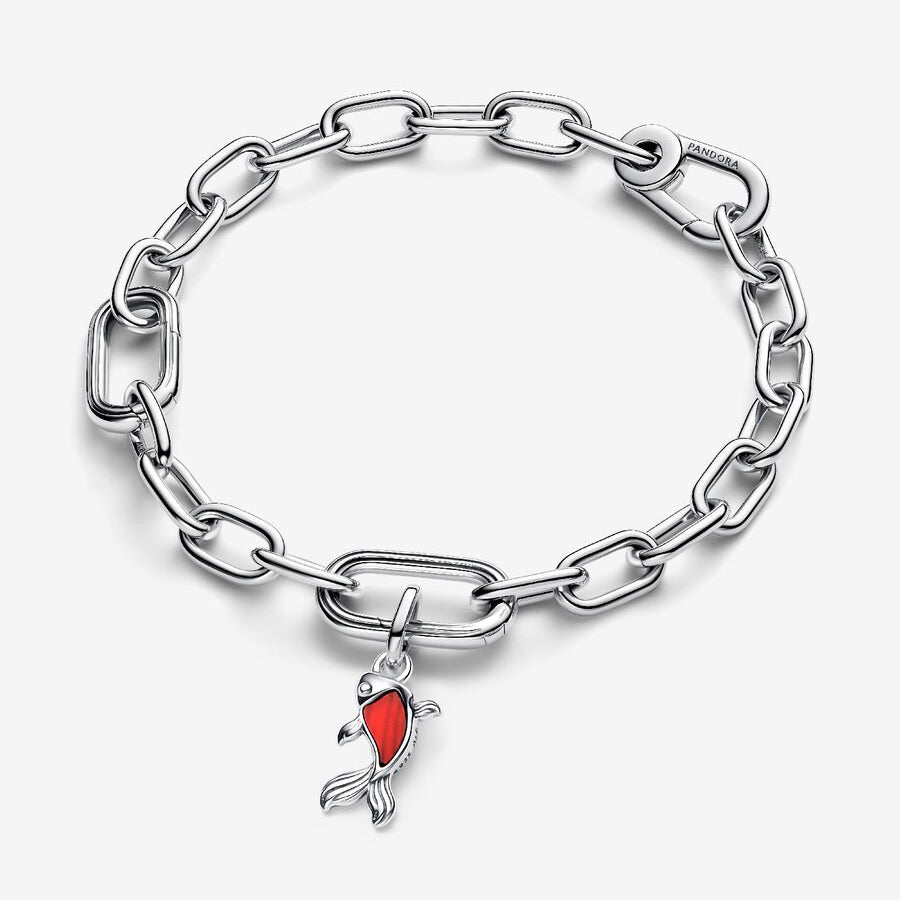 Sterling Silver Red Murano Glass Koi Fish Charm