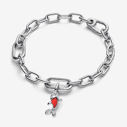 Sterling Silver Red Murano Glass Koi Fish Charm