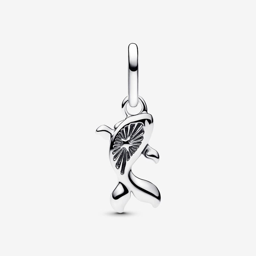 Sterling Silver Red Murano Glass Koi Fish Charm