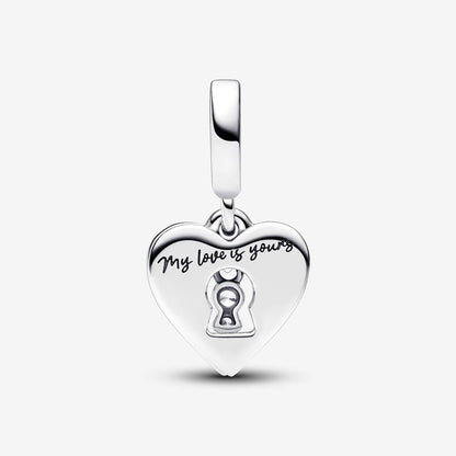 Red Heart & Keyhole Double Dangle Charm