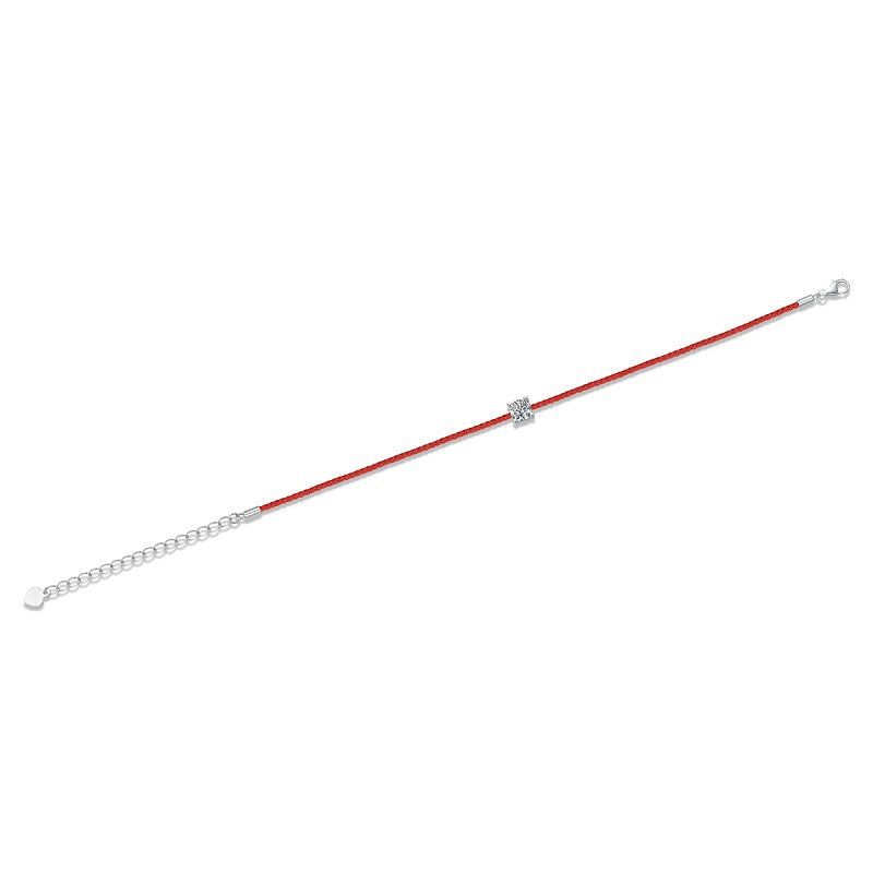 Red Thread Bracelet with Moissanite