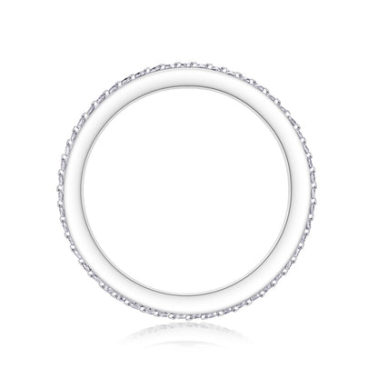 Refined 925 Silver Band Featuring Mixed Moissanite