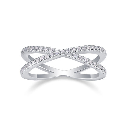 Refined 925 Silver Round Moissanite Ring