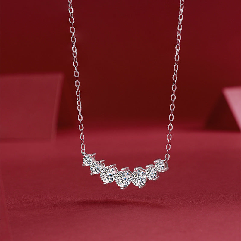 Refined Cross Chain Necklace Featuring Moissanite Accents