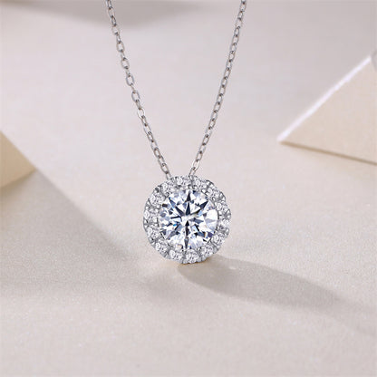 Refined Cross Chain Necklace Featuring Moissanite Accents