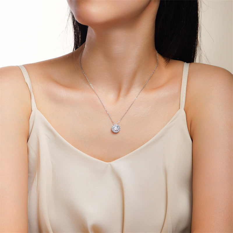 Refined Cross Chain Necklace Featuring Moissanite Accents